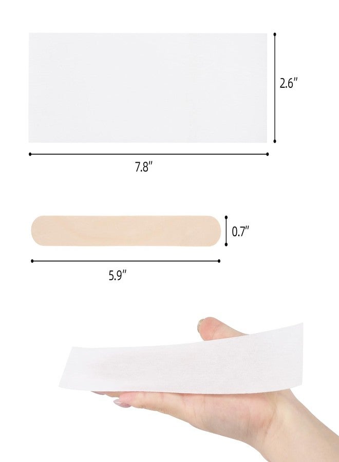 بي تي واي ام اس مجموعة مكونة من 200 قطعة من شرائح الشمع الكبيرة غير المنسوجة و50 قطعة من أعواد الشمع الخشبية، شرائح شمع لإزالة شعر الجسم والوجه، أوراق شمع ناعمة - Image 2